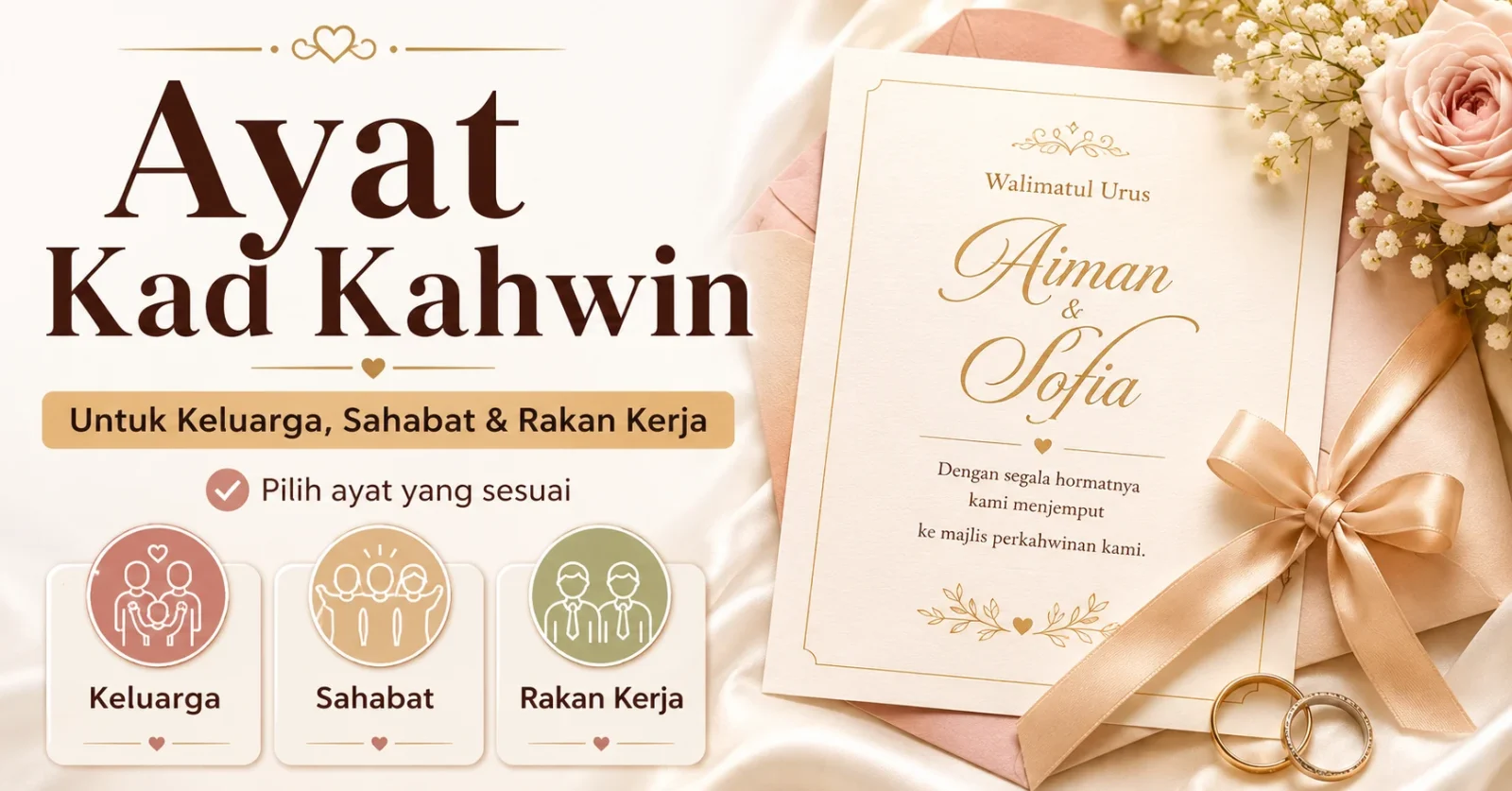 Ayat Kad Kahwin untuk Jemputan Keluarga, Sahabat dan Rakan Kerja