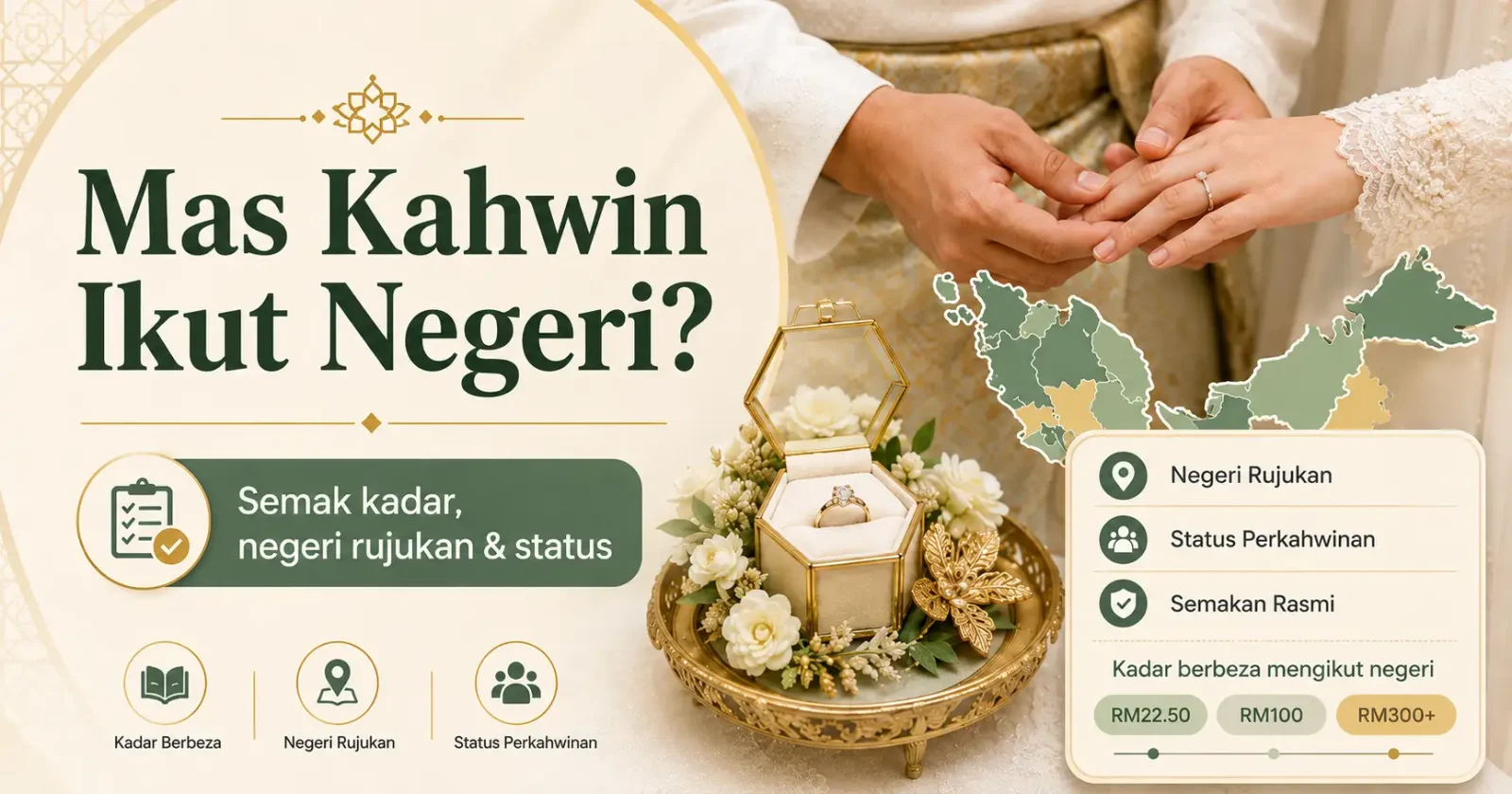 Harga Mas Kahwin Mengikut Negeri: Jadual Kadar, Negeri Rujukan dan Status Perkahwinan