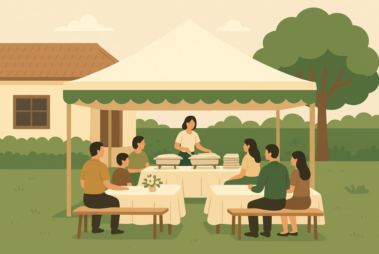 Tenda Hajatan Keluarga sebagai Ilustrasi Ukuran Tenda Pernikahan Ukuran Tenda Pernikahan