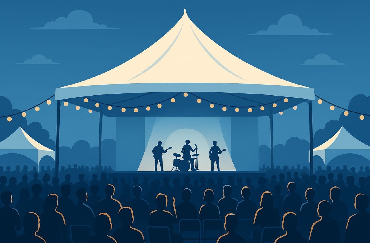 Ukuran Tenda Pesta Outdoor Besar dengan Panggung Festival Ukuran Tenda Pesta